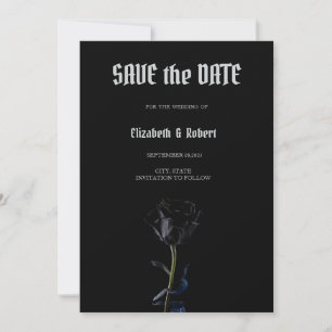 Einfache schwarze Rose Gothic Save the Date