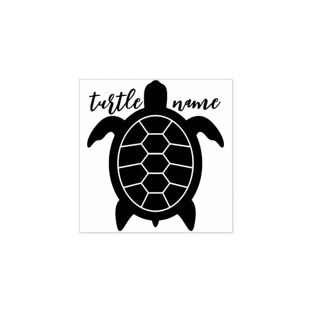 Einfache schwarze Schildkröte Gummistempel (Prägung)