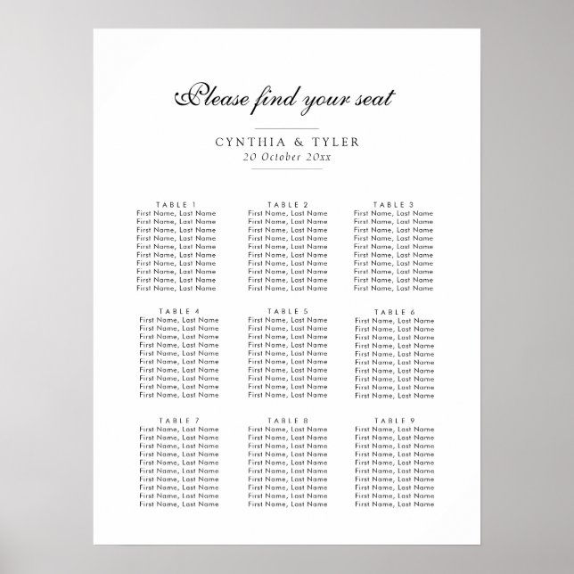 einfache schwarze Schriftzeichen Poster (Vorne)