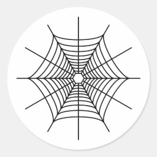 Einfache schwarze Spinnennetzform Halloween Runder Aufkleber