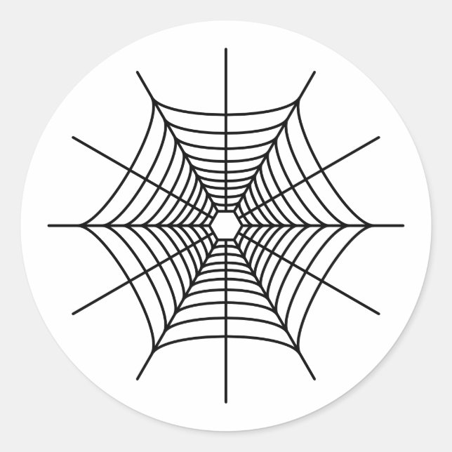 Einfache schwarze Spinnennetzform Halloween Runder Aufkleber (Vorderseite)