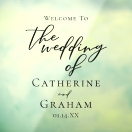 Einfache Schwarze Typografie - Begrüßung Fensteraufkleber