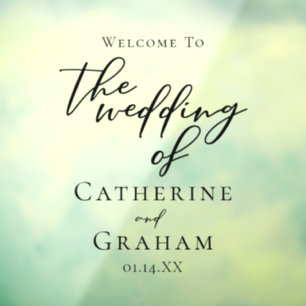 Einfache Schwarze Typografie - Begrüßung Fensteraufkleber