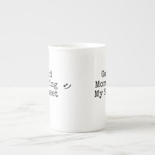 Einfache schwarze Typografie Gute Morgenstunden fü Prozellantasse