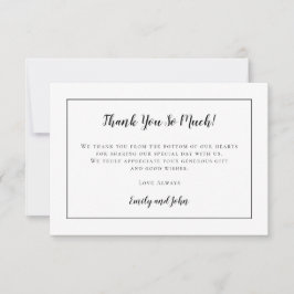 Einfache schwarze Typografie und Rahmen/Ihr Foto Dankeskarte