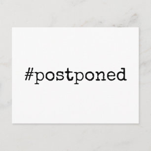 Einfache schwarze und weiße Hashtag-Hochzeit aufge Postkarte