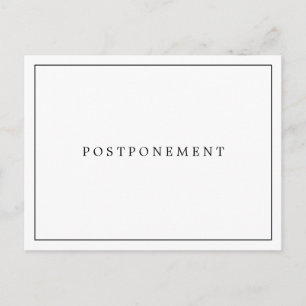 Einfache schwarze und weiße Hochzeit-Verlegung Postkarte