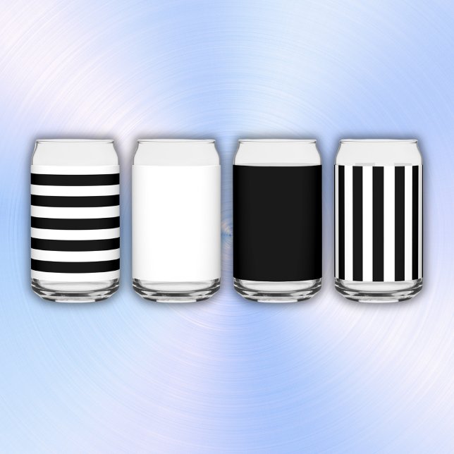 Einfache schwarze und weiße Streifen | Dosenglas (Von Creator hochgeladen)