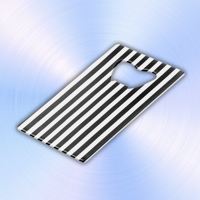 Einfache schwarze und weiße Streifen | Geldbeutel Flaschenöffner (Von Creator hochgeladen)