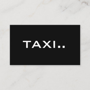 Einfache schwarze Visitenkarte Weißer Text - TAXI