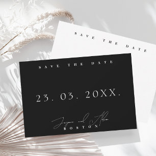 Einfache schwarze weiße minimalistische Typografie Save The Date