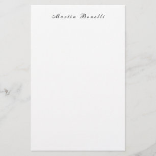 Einfache schwarze weiße trendy Kalligrafie-Schrift Briefpapier