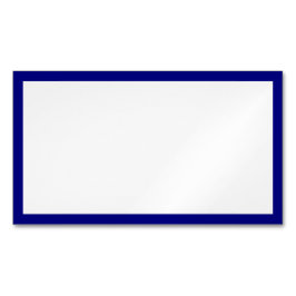 Einfache schwarze, weiße und blaue Grenze Magnetische Visitenkarte