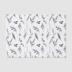 Einfache Schwarze Winter Botanische Wasserfarbe We Seidenpapier