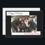 Einfache Schwarzer Urlaub 5 Foto Collage Card<br><div class="desc">Frohe Weihnachten. Fügen Sie Ihre Fotos hinzu. Ändern Sie die Schriftart,  indem Sie auf "Anpassen" klicken. Dadurch können Sie mehr als ein Foto auf der Rückseite hinzufügen. Dieser ist schwarz für einen minimalistischen,  modernen Look.</div>