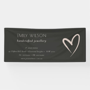 Einfache Schwarzes Herz-Unternehmen Banner