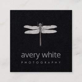 Einfache Schwarzweiß-Berufliche Fotografin Quadratische Visitenkarte