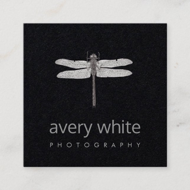 Einfache Schwarzweiß-Berufliche Fotografin Quadratische Visitenkarte (Vorderseite)