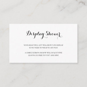 Einfache Schwarzweiß-Elegant-Display-Dusche Begleitkarte