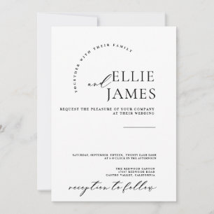 Einfache Schwarzweiß-Elegante Minimalistische Typo Einladung