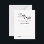 Einfache Schwarzweiß-Kalligrafie Datum Nacht Hinweiskarte<br><div class="desc">Diese einfache,  schwarz-weiße Kalligrafie Datums-Nachtberatungskarte bringt einen eleganten Luxus,  aber gleichzeitig ein modernes Gefühl zu einer minimalistischen und traditionelleren oder formellen Hochzeit. Die lässige Kalligraphie ermöglicht ein antikes Ambiente,  während das klassische neutrale Design mit jedem einzigartigen Aspekt Ihrer Ehefeier kombiniert werden kann.</div>