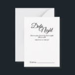 Einfache Schwarzweiß-Kalligrafie Datum Nacht Hinweiskarte<br><div class="desc">Diese einfache,  schwarz-weiße Kalligrafie Datums-Nachtberatungskarte bringt einen eleganten Luxus,  aber gleichzeitig ein modernes Gefühl zu einer minimalistischen und traditionelleren oder formellen Hochzeit. Die lässige Kalligraphie ermöglicht ein antikes Ambiente,  während das klassische neutrale Design mit jedem einzigartigen Aspekt Ihrer Ehefeier kombiniert werden kann.</div>