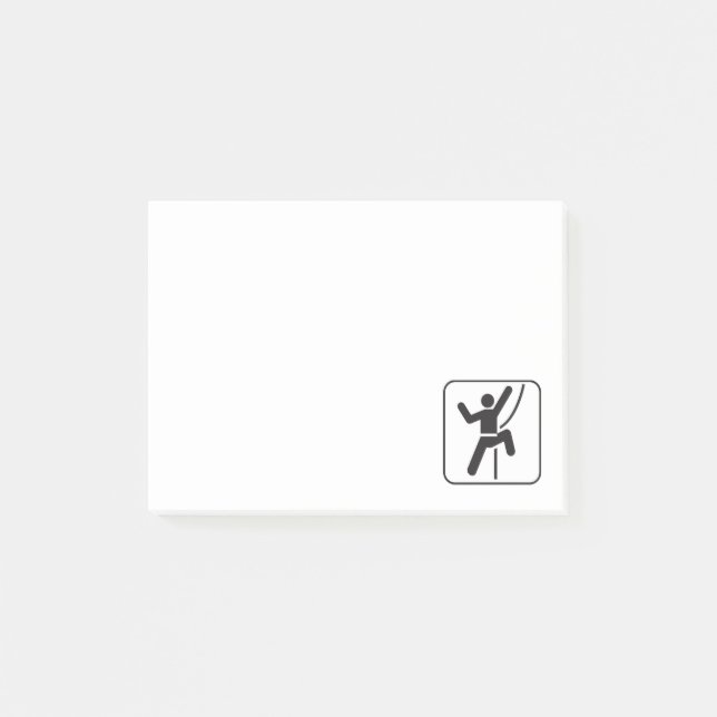 Einfache Schwarzweiss-Klettern-Ikone Post-it Klebezettel (Vorderseite)