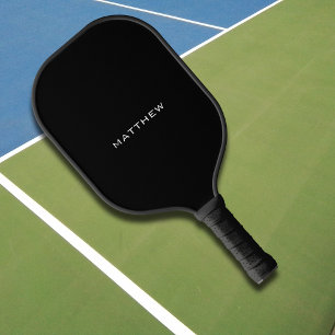 Einfache Schwarzweiß-Monogramm Pickleball Schläger