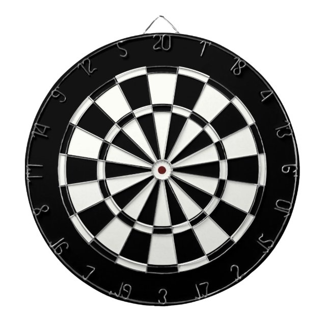 Einfache Schwarzweiß-Standard Dartscheibe (vorne)