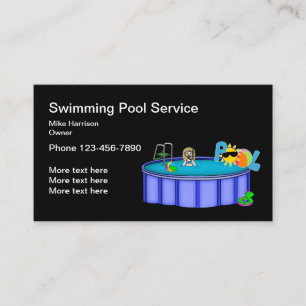 Einfache Schwimmbadservices Visitenkarte