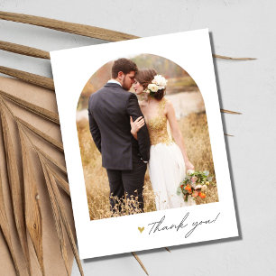 Einfache Script Arch Foto Hochzeit Vielen Dank Postkarte