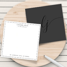 Einfache Script Black Moderne Personalisiert Stati Mitteilungskarte