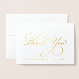 Einfache Script Calligraphy Foto Wedding Vielen Da Folienkarte