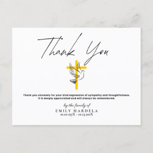 Einfache Script-Dankkarte für Tauben und Cross-Bee Postkarte