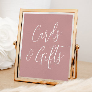 Einfache Script Dusty Rose Hochzeitskarten und Ges Poster