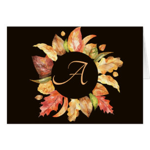 Einfache Script-Fall-Wreath-Monogramm-Mitteilungsk