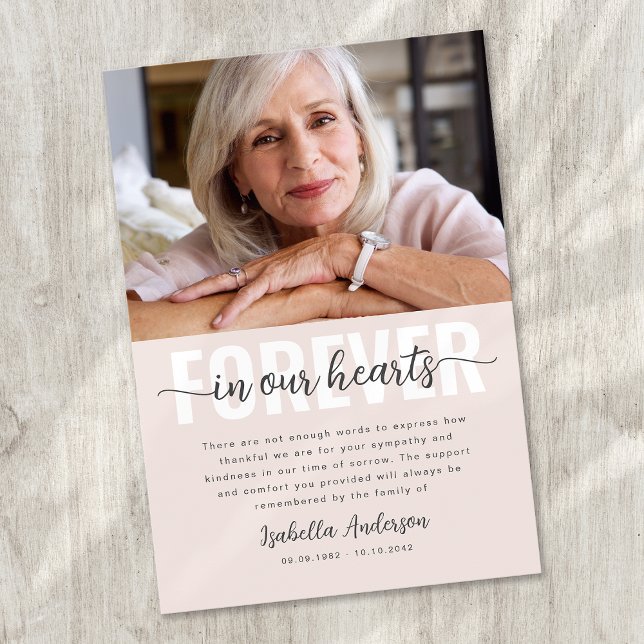 Einfache Script-Foto-Beerdigung Dankeskarte (Von Creator hochgeladen)