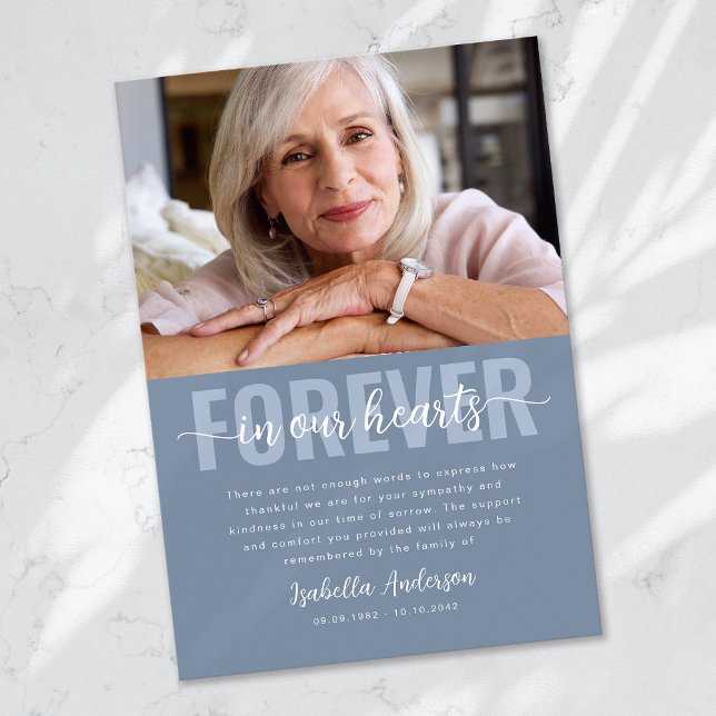 Einfache Script-Foto-Beerdigung Dankeskarte (Von Creator hochgeladen)