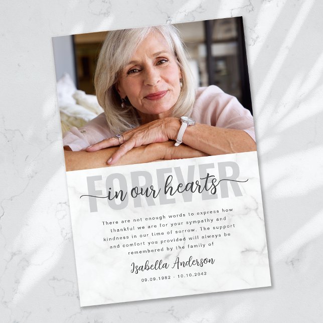 Einfache Script-Foto-Beerdigung Dankeskarte (Von Creator hochgeladen)