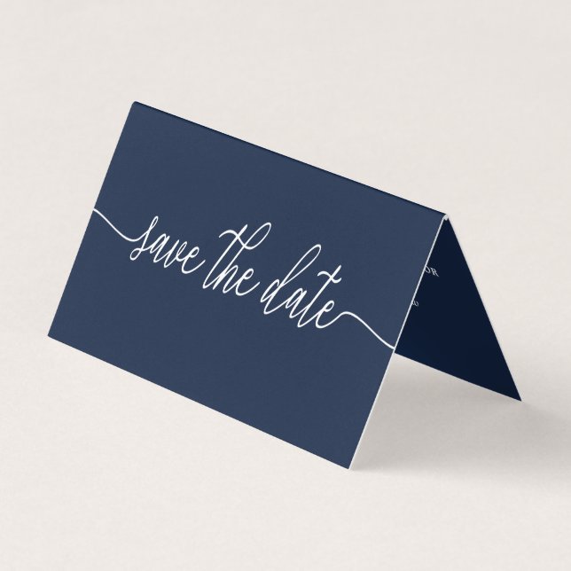 Einfache Script-Foto-Save the Date-Karte Visitenkarten (Vorderseite)