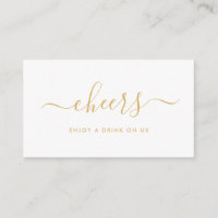Einfache Script-Free Drinks Ticket - Gold & White