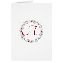 Einfache Script-graue Wreath-Monogram-Mitteilungsk