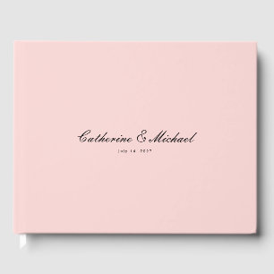 Einfache Script Hübsch Pink Wedding Gästebuch