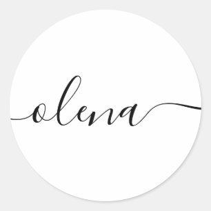 Einfache Script-Kalligrafie Runder Aufkleber