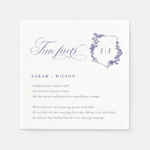 Einfache Script-Lilac-Lila Hochzeitslogos - Fakten Serviette
