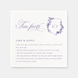 Einfache Script-Lilac-Lila Hochzeitslogos - Fakten Serviette