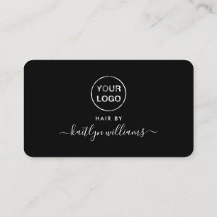 Einfache Script Loyalty Card - Logo - Schwarzweiß Treuekarte