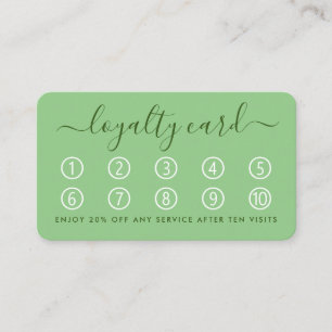 Einfache Script Loyalty Card - Minze Green Treuekarte