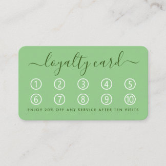 Einfache Script Loyalty Card - Minze Green Treuekarte