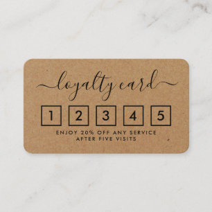 Einfache Script Loyalty Card - Rustic Kraft Treuekarte